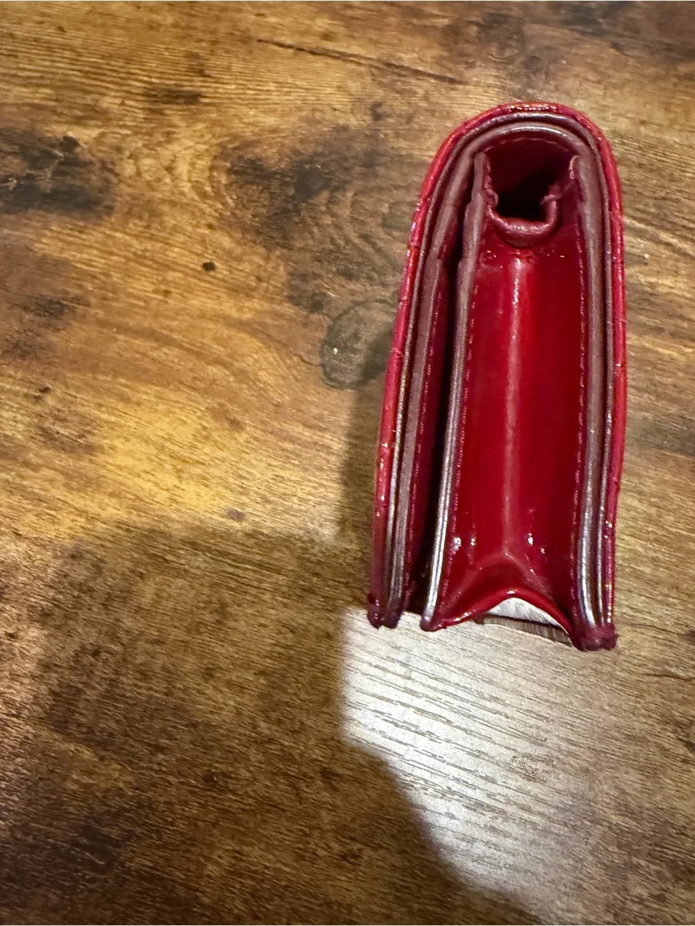 Mini Lady Dior Gardenia Wallet 🍒 Red Patent Cannage Calfskin